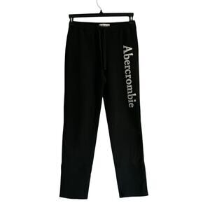 Abercrombie & Fitch Black Joggers with White Logo Size S